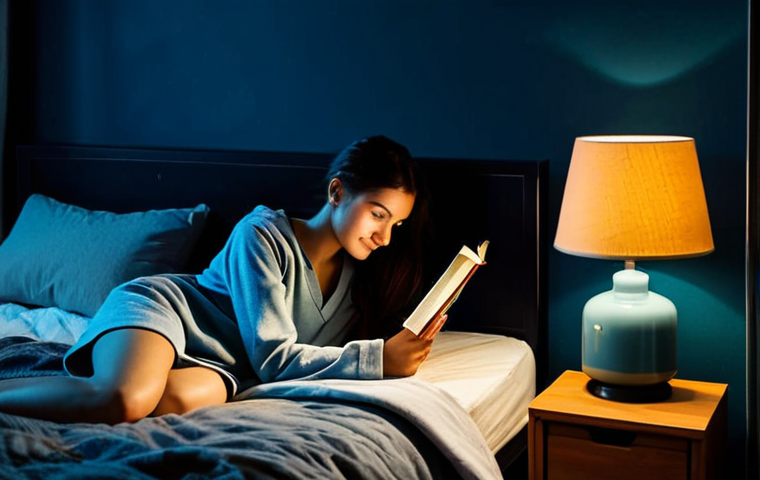 수면 무호흡증과 코골이의 관계 - Serene Bedtime Routine**

Prompt: "A cozy bedroom scene at twilight, warm colors, a woman in comfort...